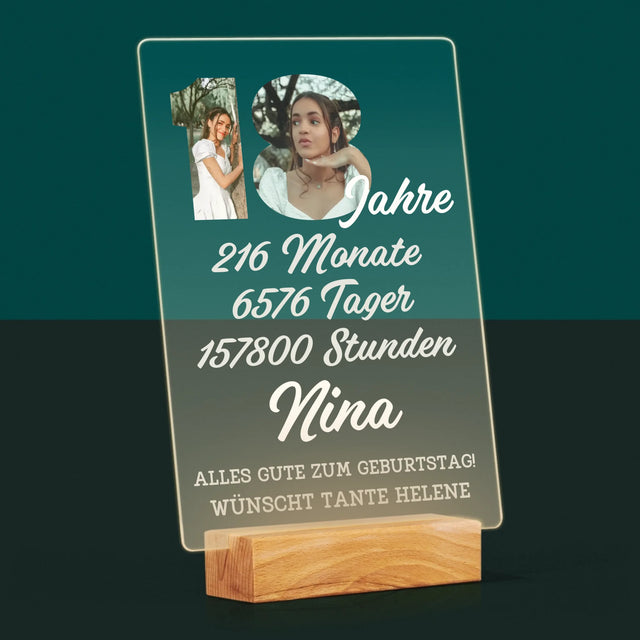 Buchstaben-Collage: 18 Jahre Countdown - Druck Auf Acrylglas