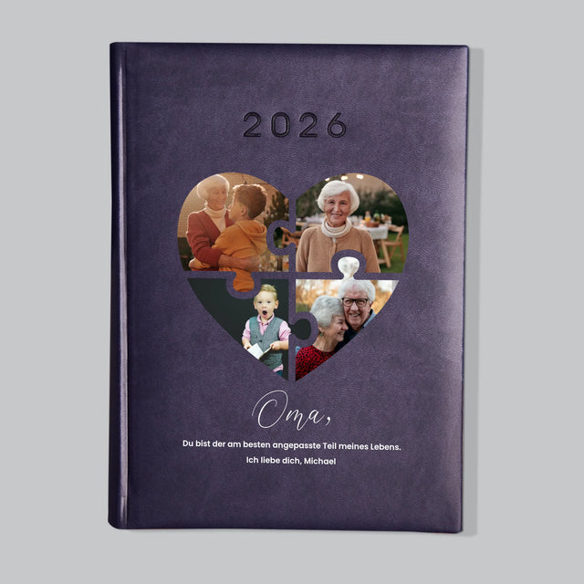 Fotocollage: Puzzleherz Für Oma - Buchkalender