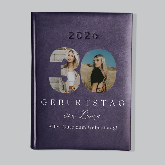Buchstaben-Collage: 30. Geburtstag Signatur - Buchkalender