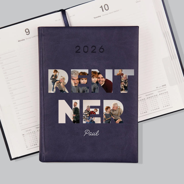 Buchstaben-Collage: Rentner - Buchkalender