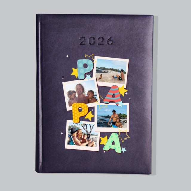 Fotocollage: Buchstaben Papa - Buchkalender