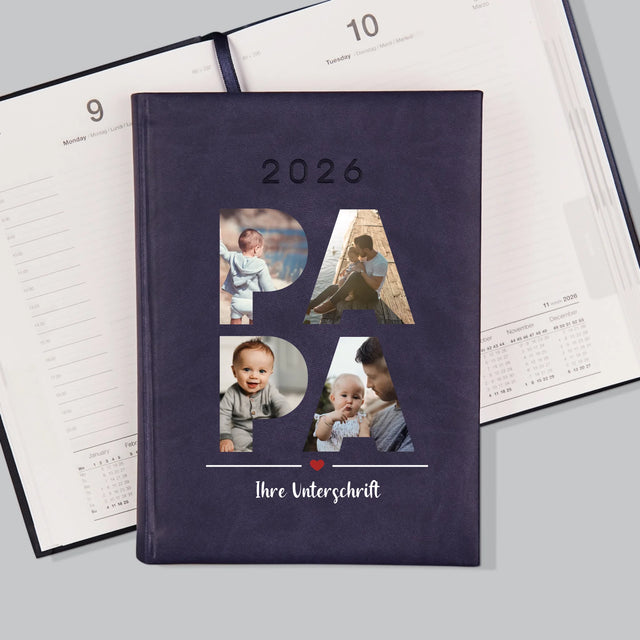 Buchstaben-Collage: Papa - Buchkalender