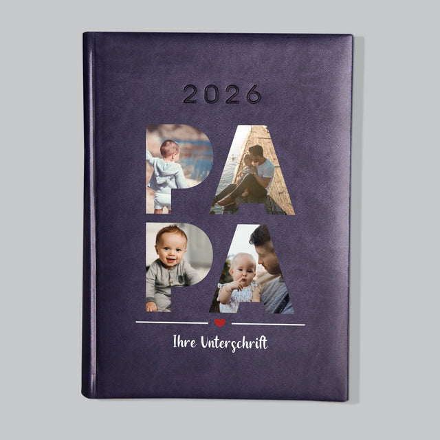 Buchstaben-Collage: Papa - Buchkalender