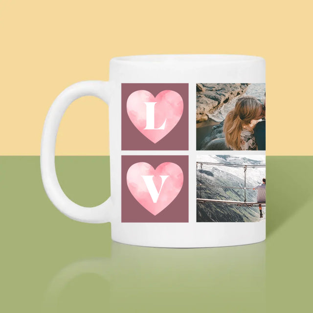 Fotocollage: Herzen Love - Tasse