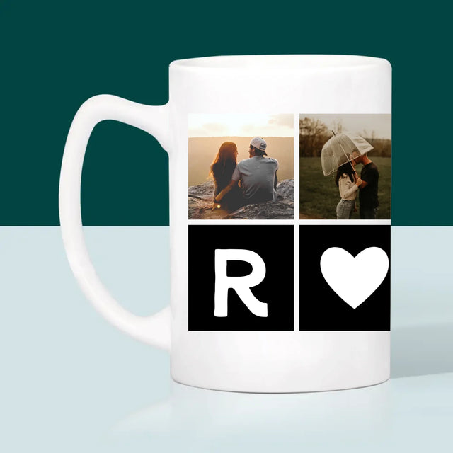 Fotocollage: Liebesmonogramme Mit Fotos - Tasse