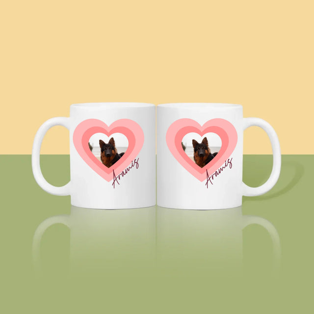 Foto Und Unterschrift: Bild Eines Haustieres Im Herzen - Tasse