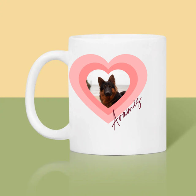 Foto Und Unterschrift: Bild Eines Haustieres Im Herzen - Tasse