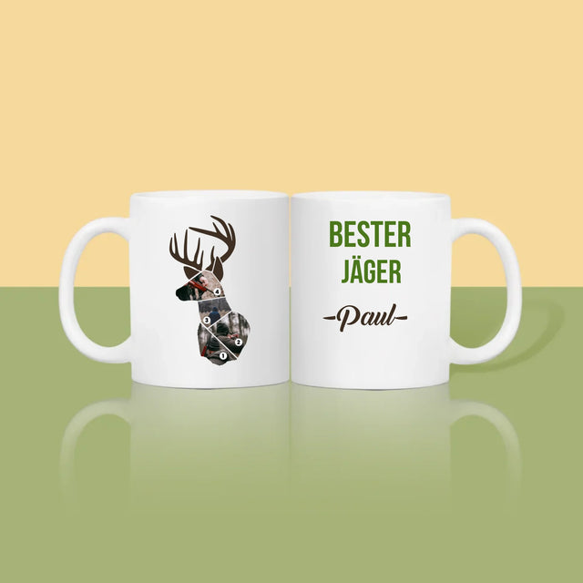 Form-Collage: Bester Jäger - Tasse