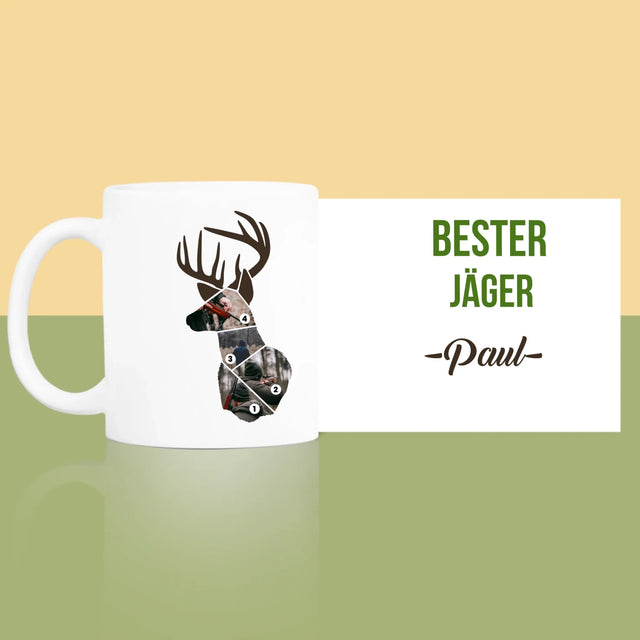 Form-Collage: Bester Jäger - Tasse