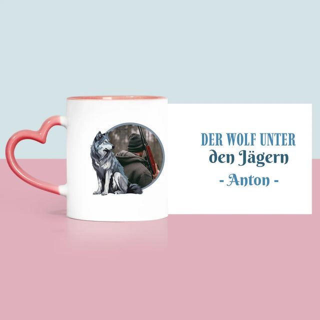 Foto Und Unterschrift: Der Wolf Unter Den Jägern - Tasse