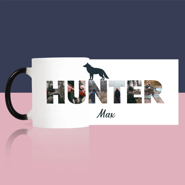 Buchstaben-Collage: Hunter - Tasse