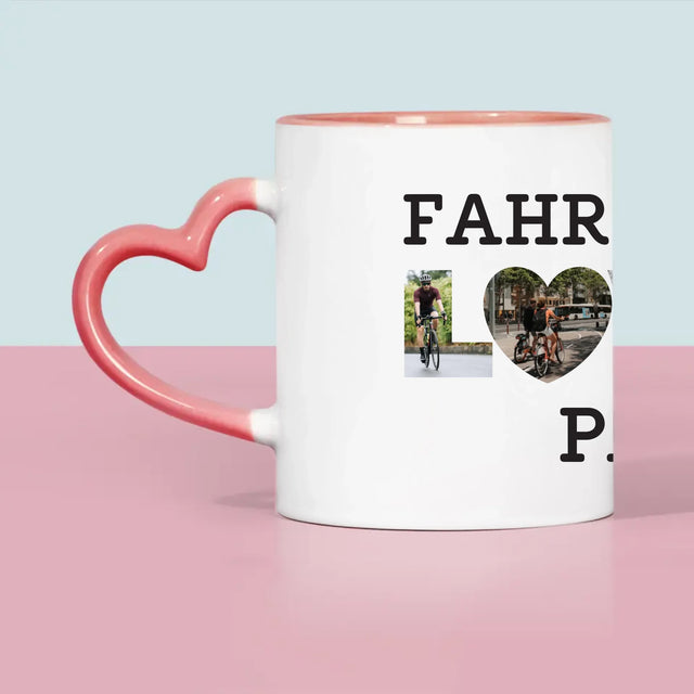 Buchstaben-Collage: Fahrradliebhaber - Tasse