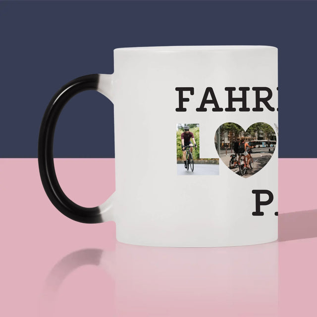 Buchstaben-Collage: Fahrradliebhaber - Tasse