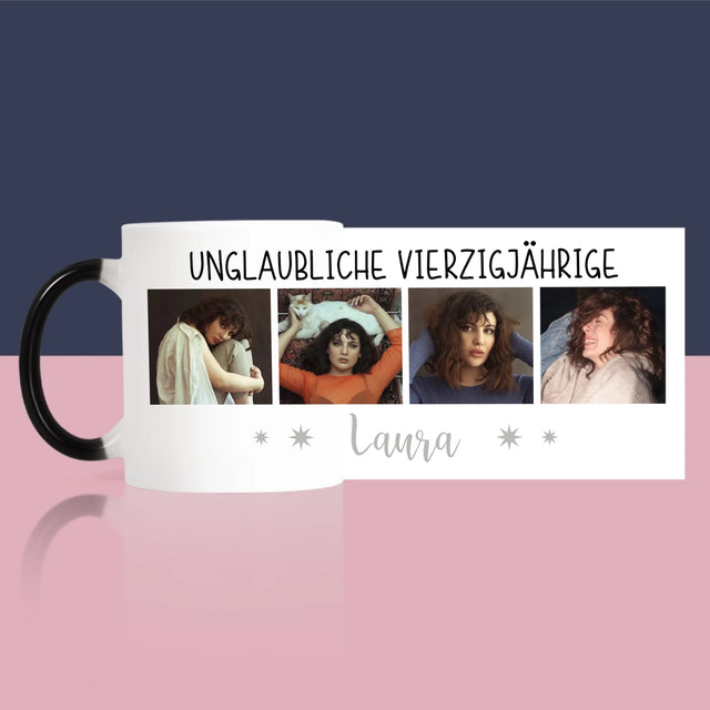 Fotocollage: Unglaubliche Vierzigjährige - Tasse