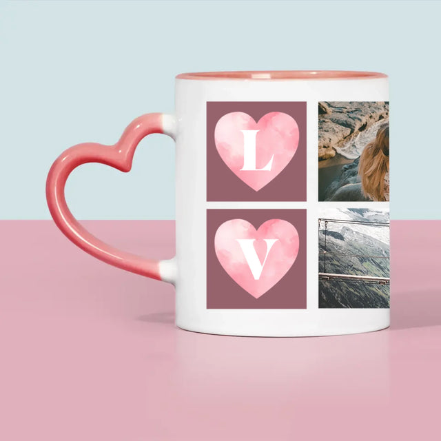 Fotocollage: Herzen Love - Tasse