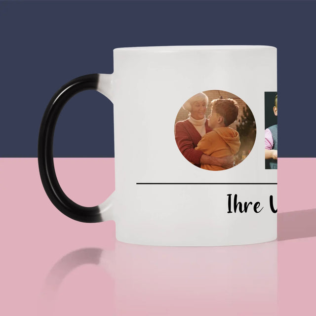 Buchstaben-Collage: Oma - Tasse