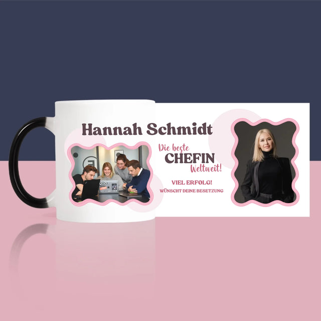Fotocollage: Beste Chefin - Tasse