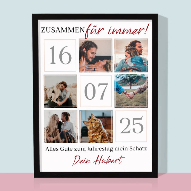 Fotocollage: Zusammen Für Immer - Druck Mit Rahmen 30X40