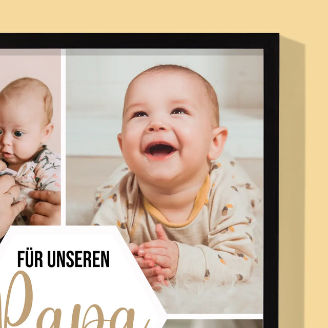 Fotocollage: Für Unseren Papa - Druck Mit Rahmen 30X40