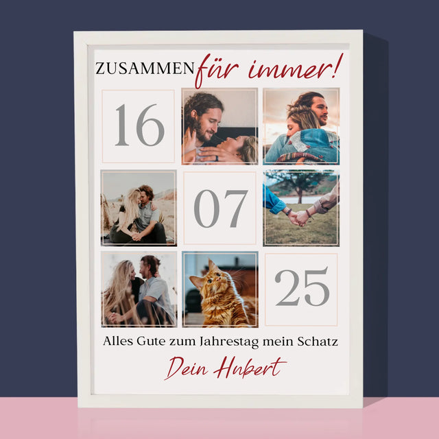 Fotocollage: Zusammen Für Immer - Druck Mit Rahmen 30X40