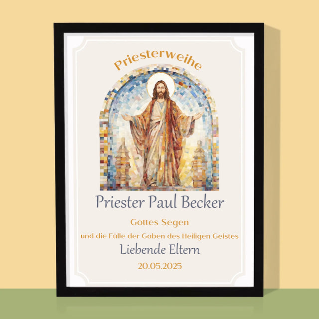 Name Und Unterschrift: Priesterweihe - Druck Mit Rahmen 30X40
