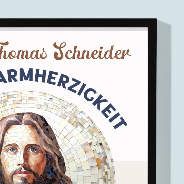 Name Und Unterschrift: Ein Priester Voller Barmherzigkeit - Druck Mit Rahmen 30X40