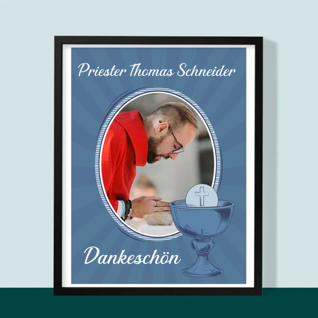 Name Und Unterschrift: Danksagung An Den Priester - Druck Mit Rahmen 30X40
