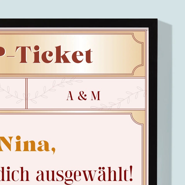 Name Und Unterschrift: Vip-Ticket- Trauzeugin - Druck Mit Rahmen 30X40