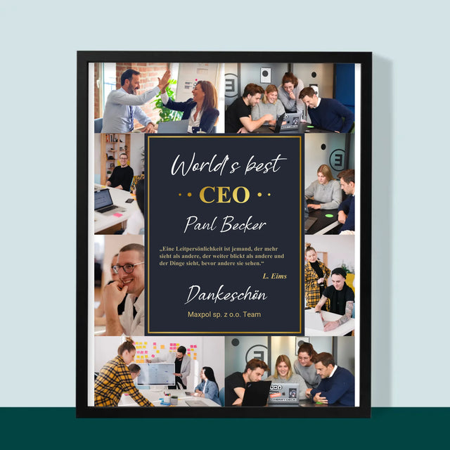 Fotocollage: Der Beste Ceo Der Welt - Druck Mit Rahmen 30X40