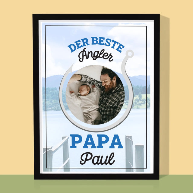 Foto Und Unterschrift: Bester Angel-Vater - Druck Mit Rahmen 30X40