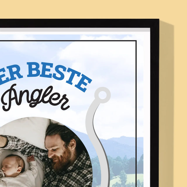 Foto Und Unterschrift: Bester Angel-Vater - Druck Mit Rahmen 30X40