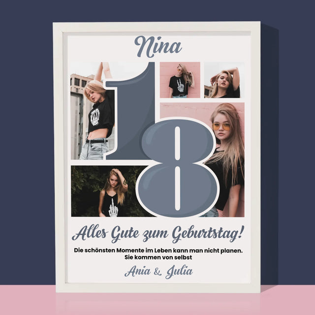 Fotocollage: 18 - Schönsten Momente - Druck Mit Rahmen 30X40