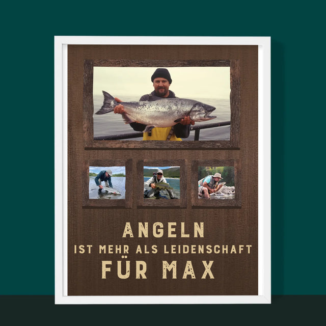 Fotocollage: Angeln - Druck Mit Rahmen 30X40