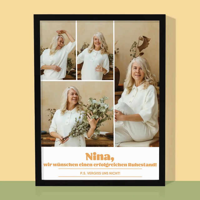 Fotocollage: Erfolgreicher Ruhestand - Druck Mit Rahmen 30X40
