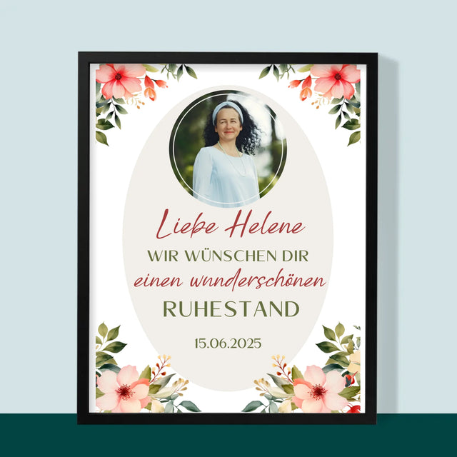Foto Und Unterschrift: Wunderschönen Ruhestand - Druck Mit Rahmen 30X40