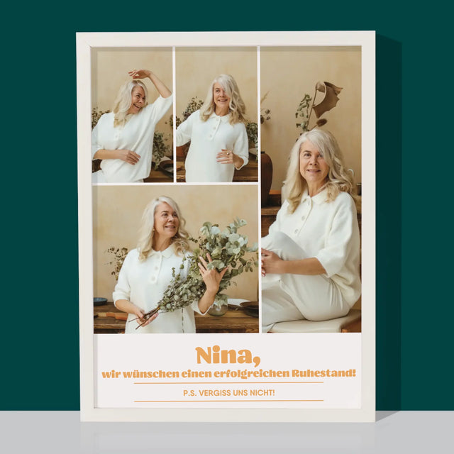 Fotocollage: Erfolgreicher Ruhestand - Druck Mit Rahmen 30X40