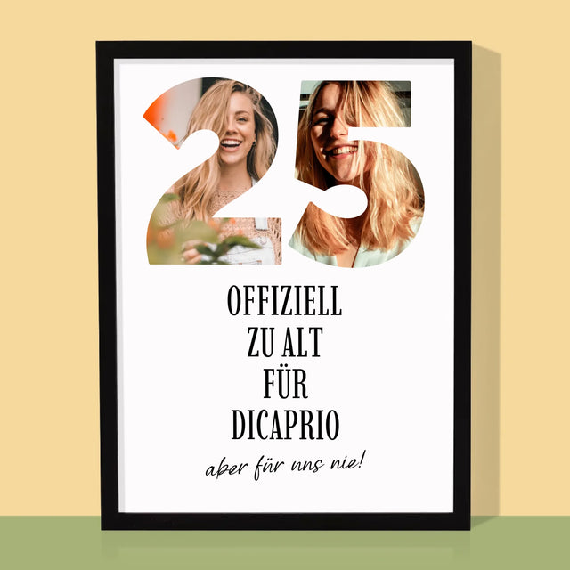 Buchstaben-Collage: Zu Alt Für Dicaprio - Druck Mit Rahmen 30X40