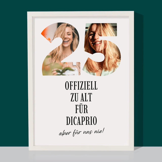 Buchstaben-Collage: Zu Alt Für Dicaprio - Druck Mit Rahmen 30X40