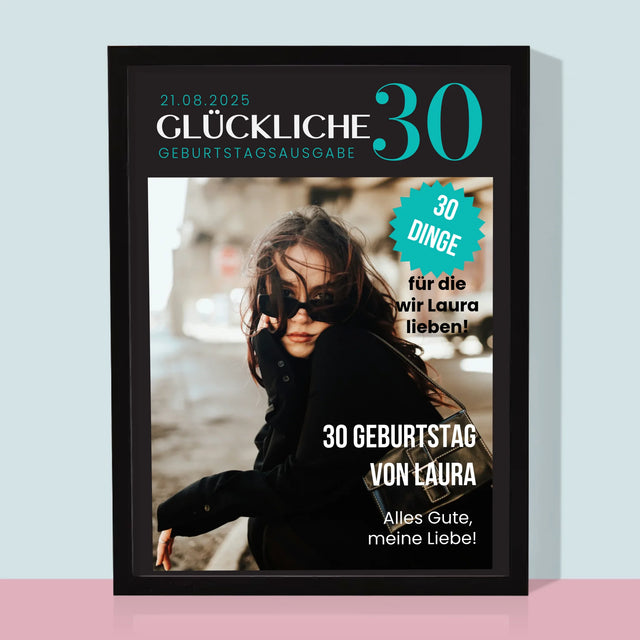 Magazin-Cover: Glückliche 30 - Druck Mit Rahmen 30X40