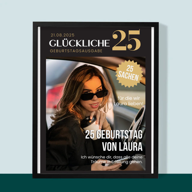 Magazin-Cover: Glückliche 25 - Druck Mit Rahmen 30X40