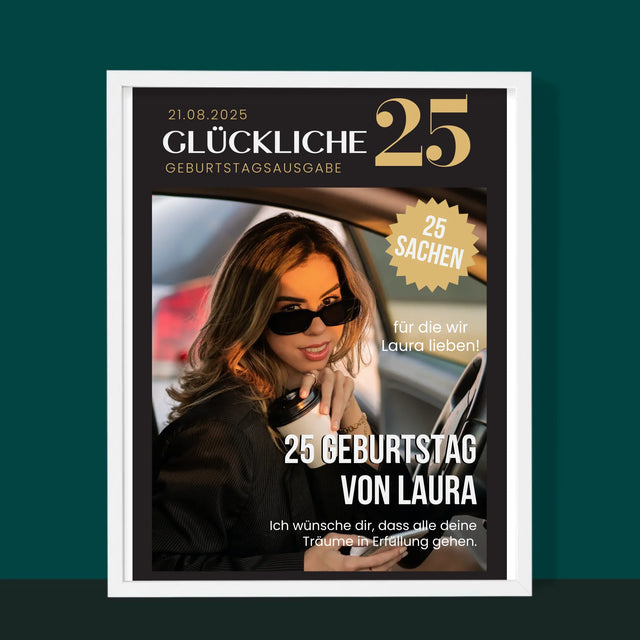 Magazin-Cover: Glückliche 25 - Druck Mit Rahmen 30X40
