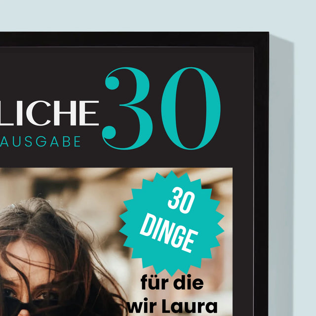 Magazin-Cover: Glückliche 30 - Druck Mit Rahmen 30X40
