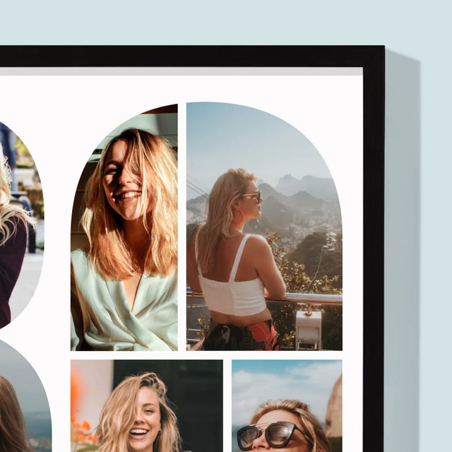 Fotocollage: Wünsche Zum 30. Geburtstag - Druck Mit Rahmen 30X40