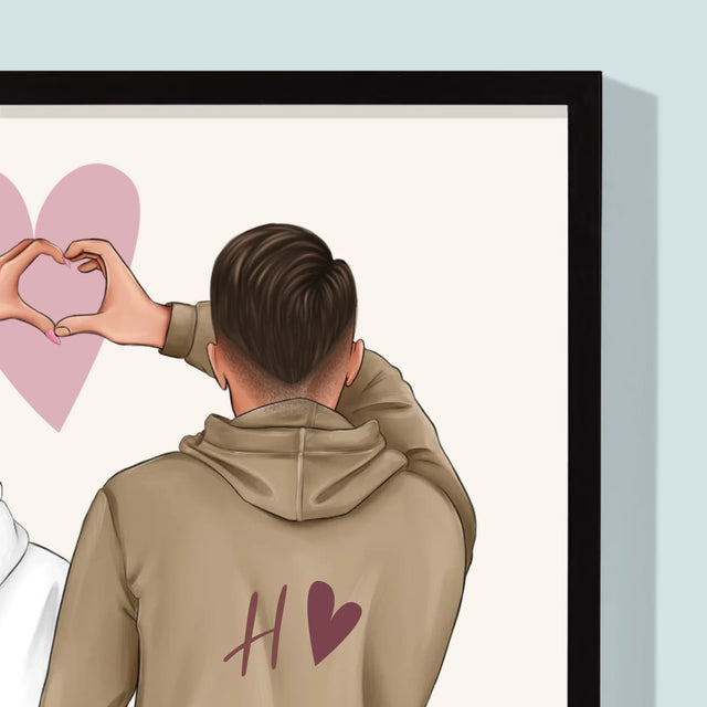 Avatar Creator: Paar Herz - Druck Mit Rahmen 30X40