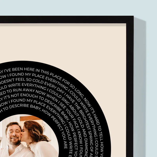 Foto Und Unterschrift: Songtext Mit Deinem Foto - Druck Mit Rahmen 30X40