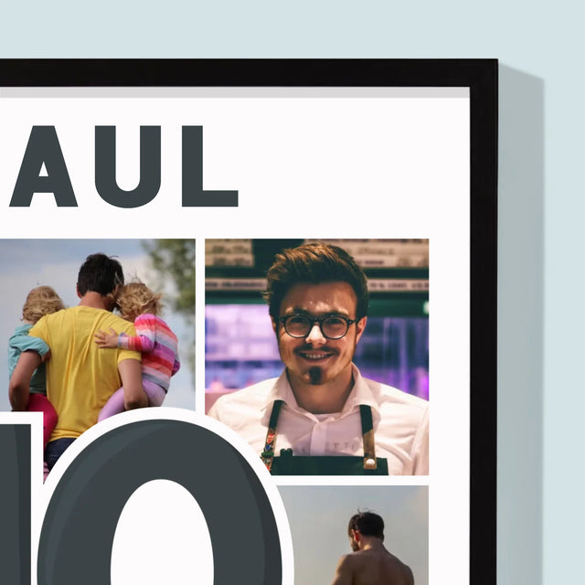 Fotocollage: 40 Jahre - Druck Mit Rahmen 30X40