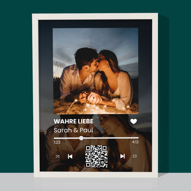 Foto Und Unterschrift: Spotify Mit Deinen Fotos Und Qr-Code - Druck Mit Rahmen 30X40