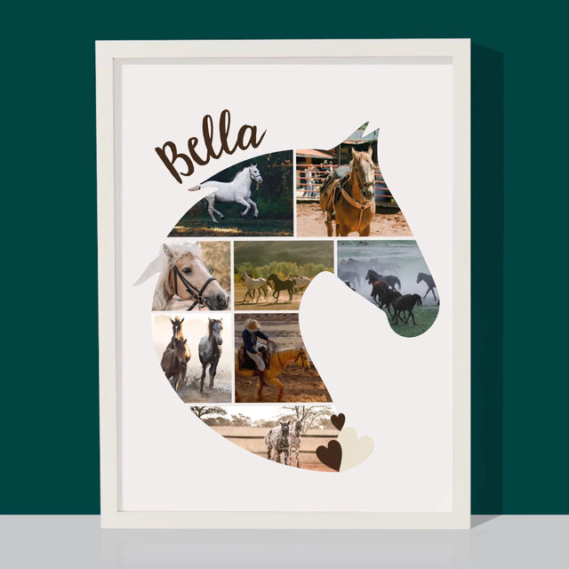 Form-Collage: Pferd - Druck Mit Rahmen 30X40