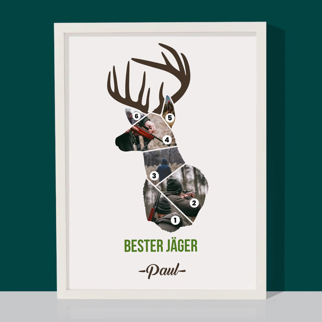Form-Collage: Bester Jäger - Druck Mit Rahmen 30X40