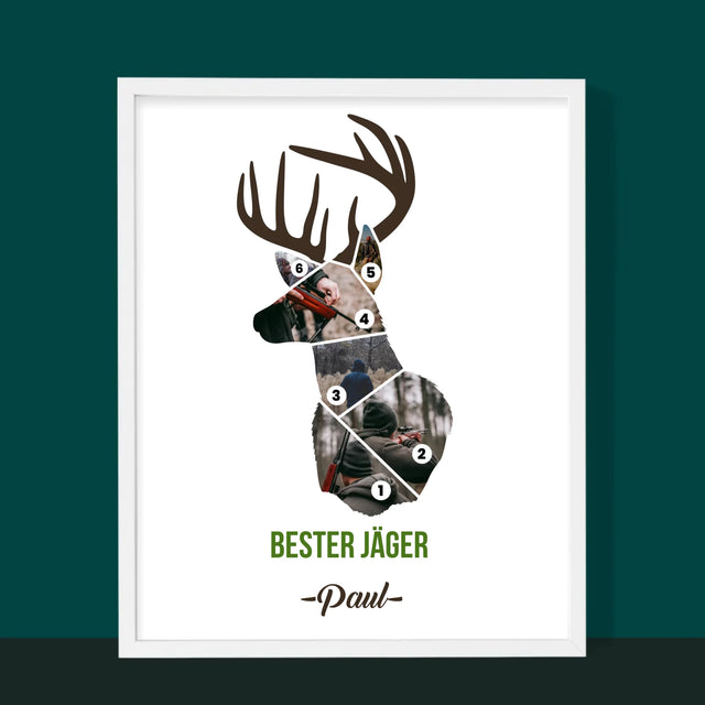 Form-Collage: Bester Jäger - Druck Mit Rahmen 30X40